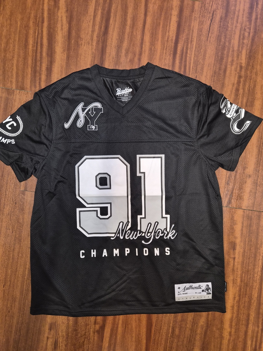Brooklyn Cloth Black Men's '91 DOUBLE LAYERED New-York Champions Mesh Jersey